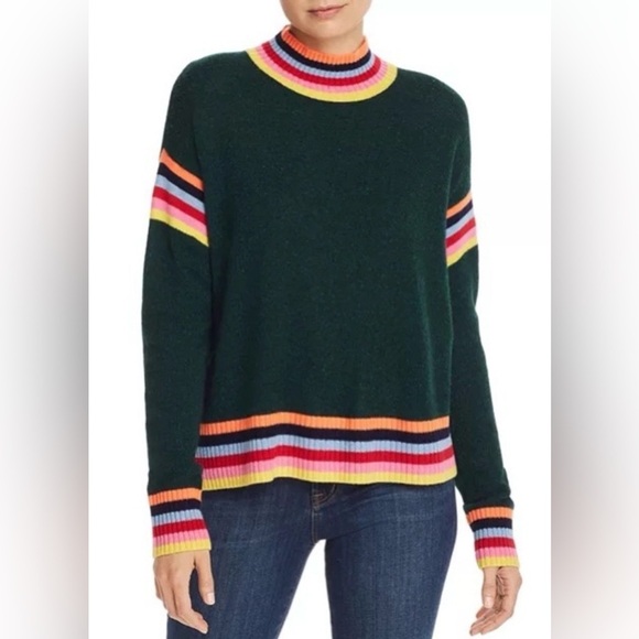 Aqua Sweaters - Aqua cashmere Colorful Striped Women's Sweater